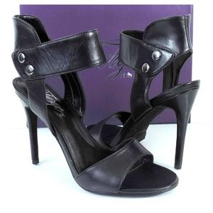 Women's Shoes Fergie Raleigh Ankle Strap High Heel Dress Sandals Black Size 8.5